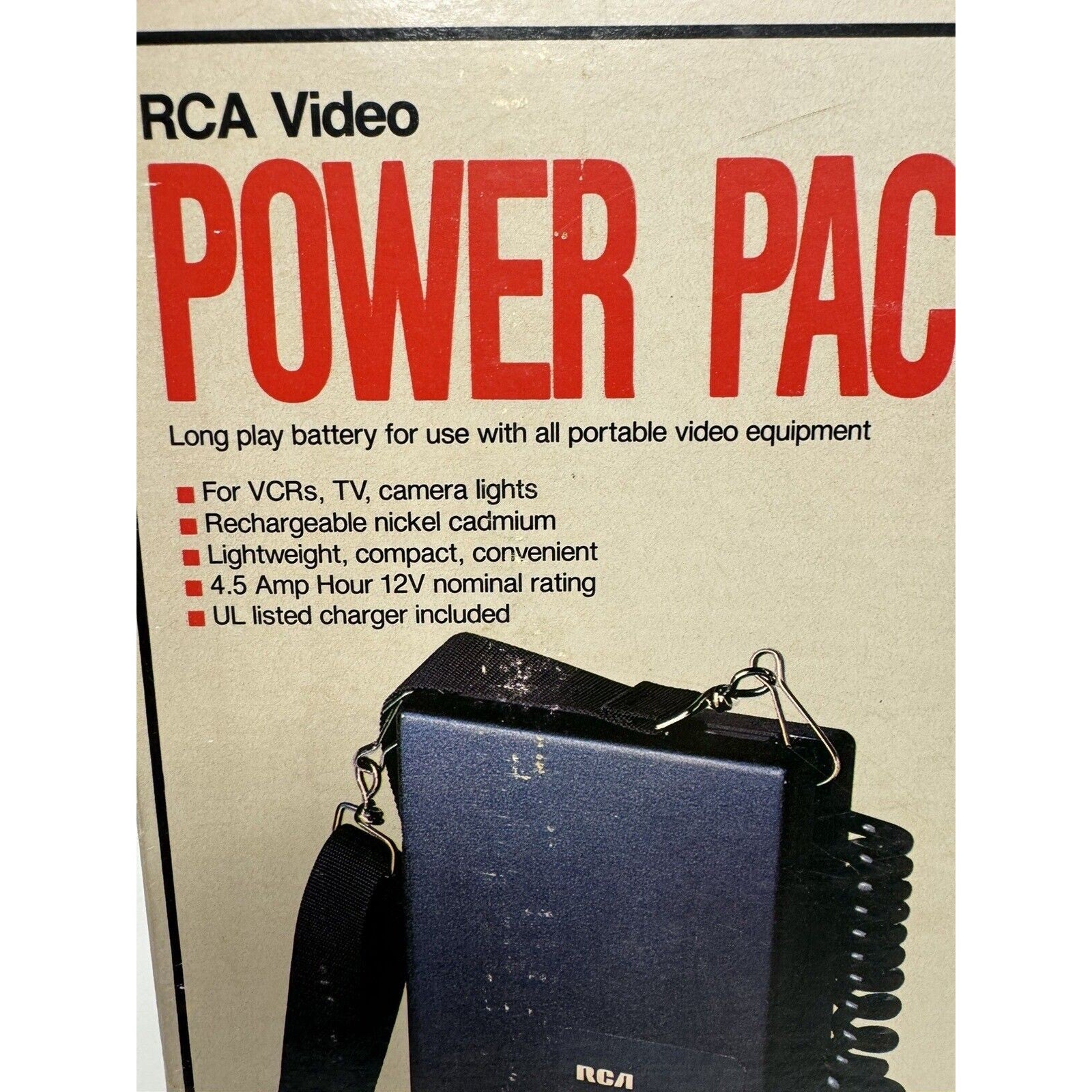 Vintage NOS RCA Video Power Pack For VCR, TV, Camera Lights AV005
