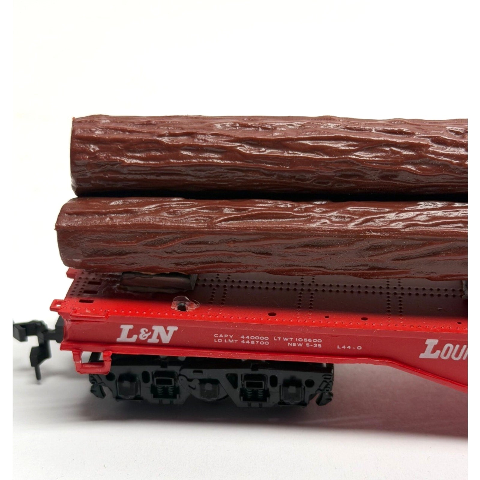 Vintage NOS Bachmann HO Louisville Nashville 24562 Flat Logging Car with Logs