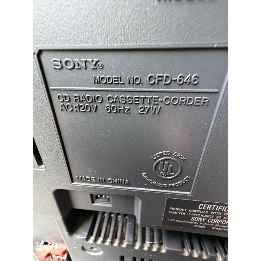 VINTAGE Sony CFD-646 Boombox 3 CD Cassette AM/FM Radio - CD & TAPE WORKS!