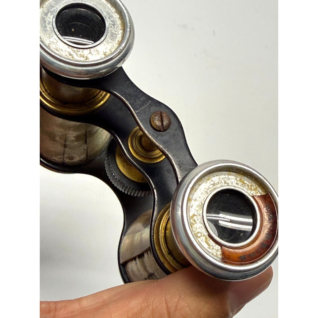 Antique Mother of Pearl Opera Glasses Brass Theater Binoculars Vintage