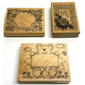 VTG Rubber Stamp Lot (3): Hero Arts Bear, Stampendous "Warmest Wishes", Floral