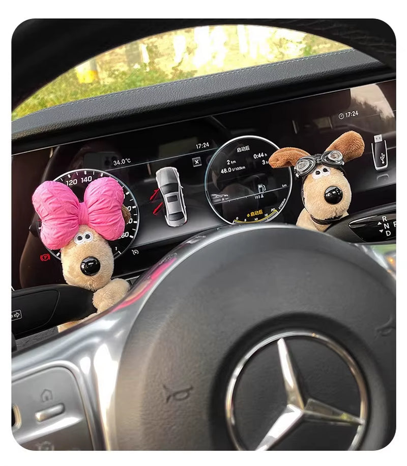 Plush Puppy Clutch Decoration Car Wiper Turn Signal Switch Decoration Cute Dog Car Wiper Doll Interior Accessories