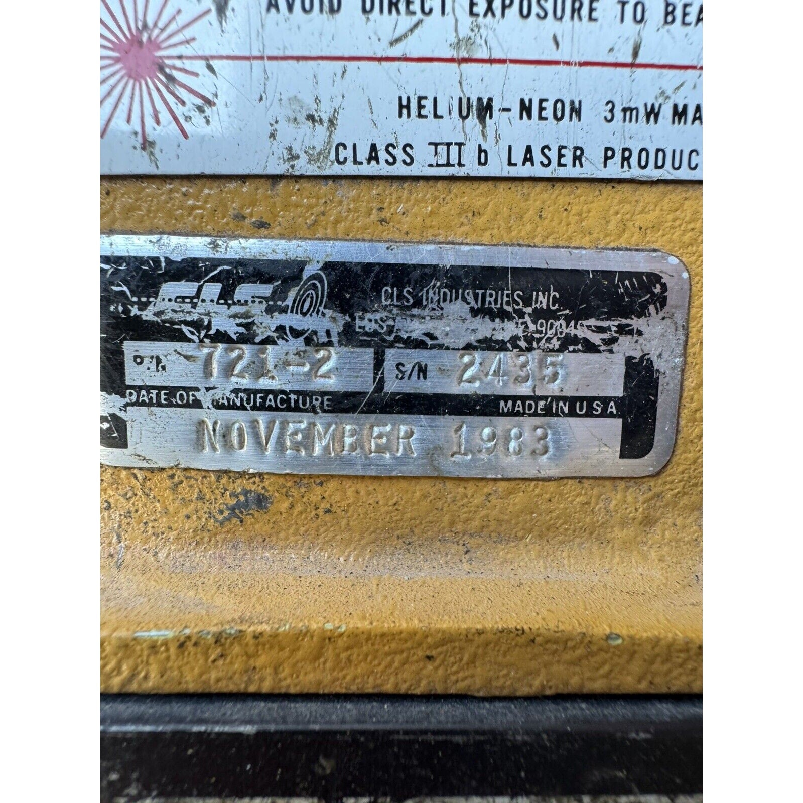 VINTAGE 1983 CLS AccuSweep 721 Rotary Leveling Laser Level