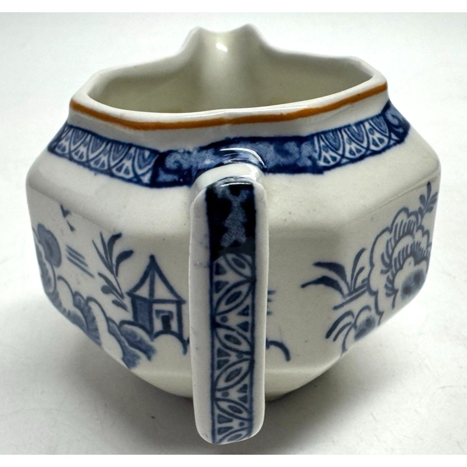 Vintage Wood & Sons England Wincanton Woods Ware Blue & White Sugar