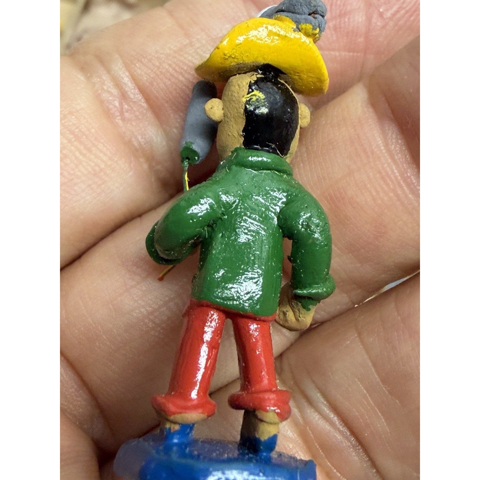 Vintage NOS Handmade Painted Crafted Brazilian Chess Set Clay 31 Figurines