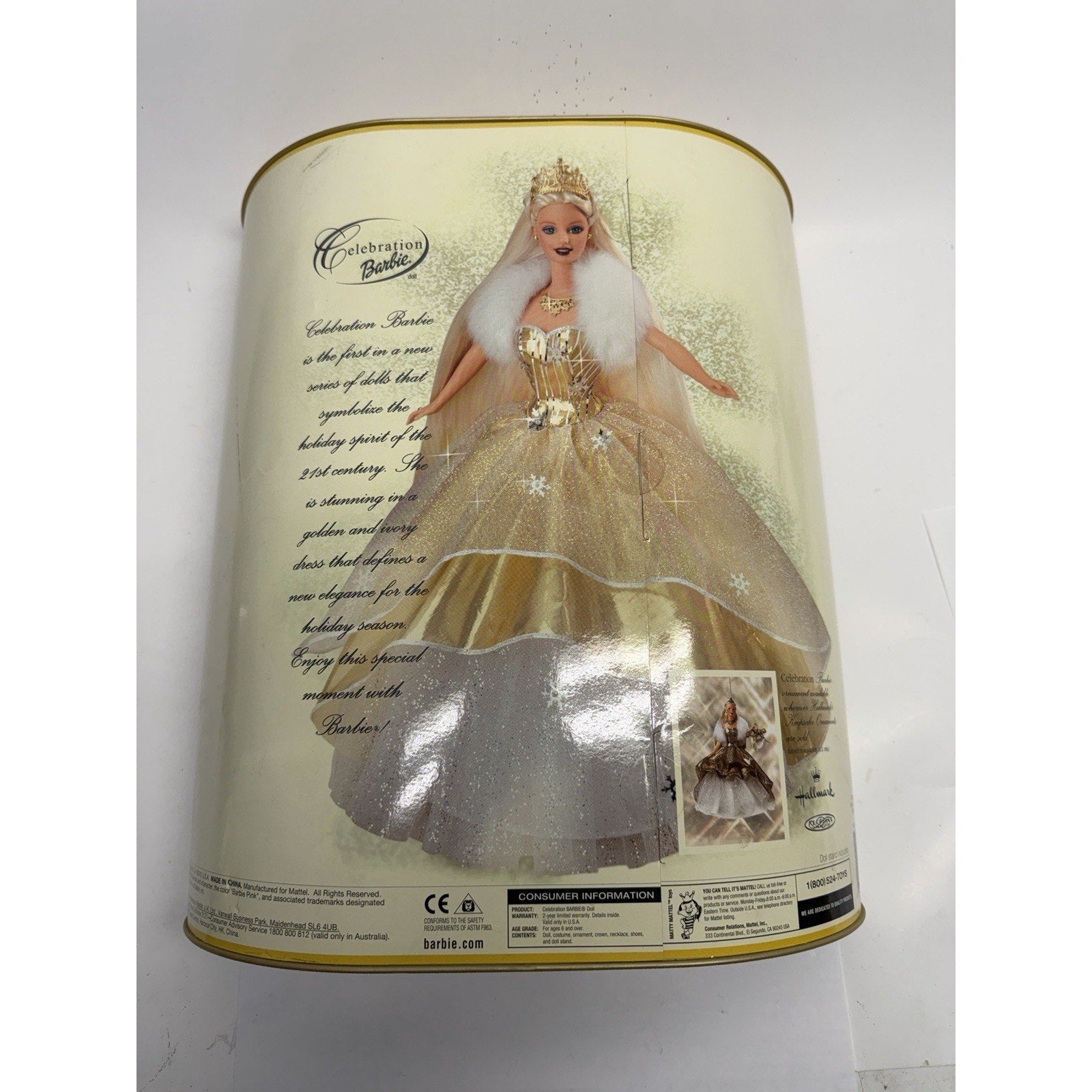 VINTAGE NEW Celebration Barbie 2000 Special Edition w/Holiday Ornament #28269