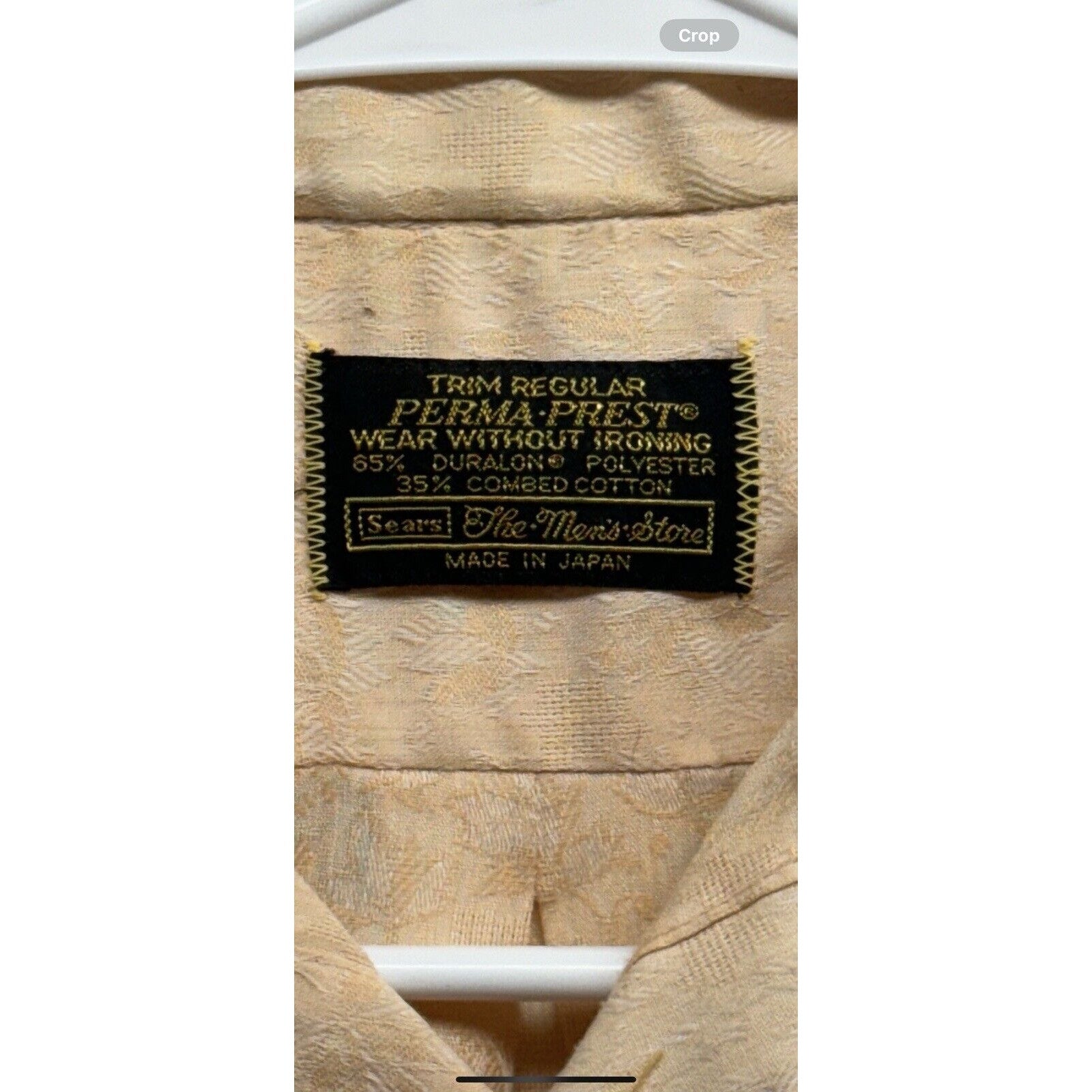Vintage Sears Perma-Press Medium SHORT Sleeve SHIRT Wide Collar MADE IN JAPAN