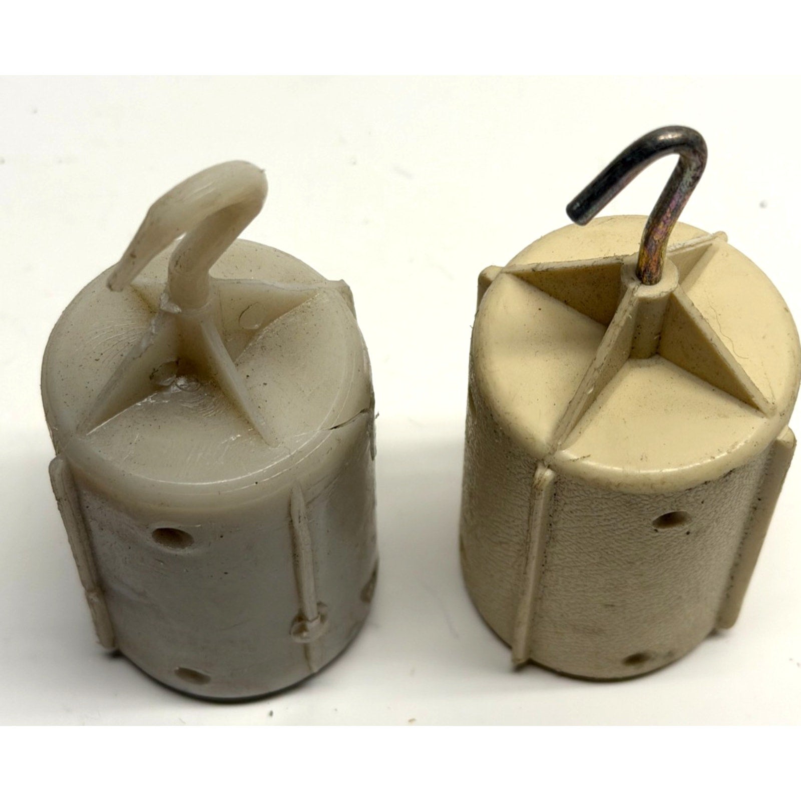 Vintage Lot of 2 Knitting Machine Ribber Weights with Hooks 1 pound per weight
