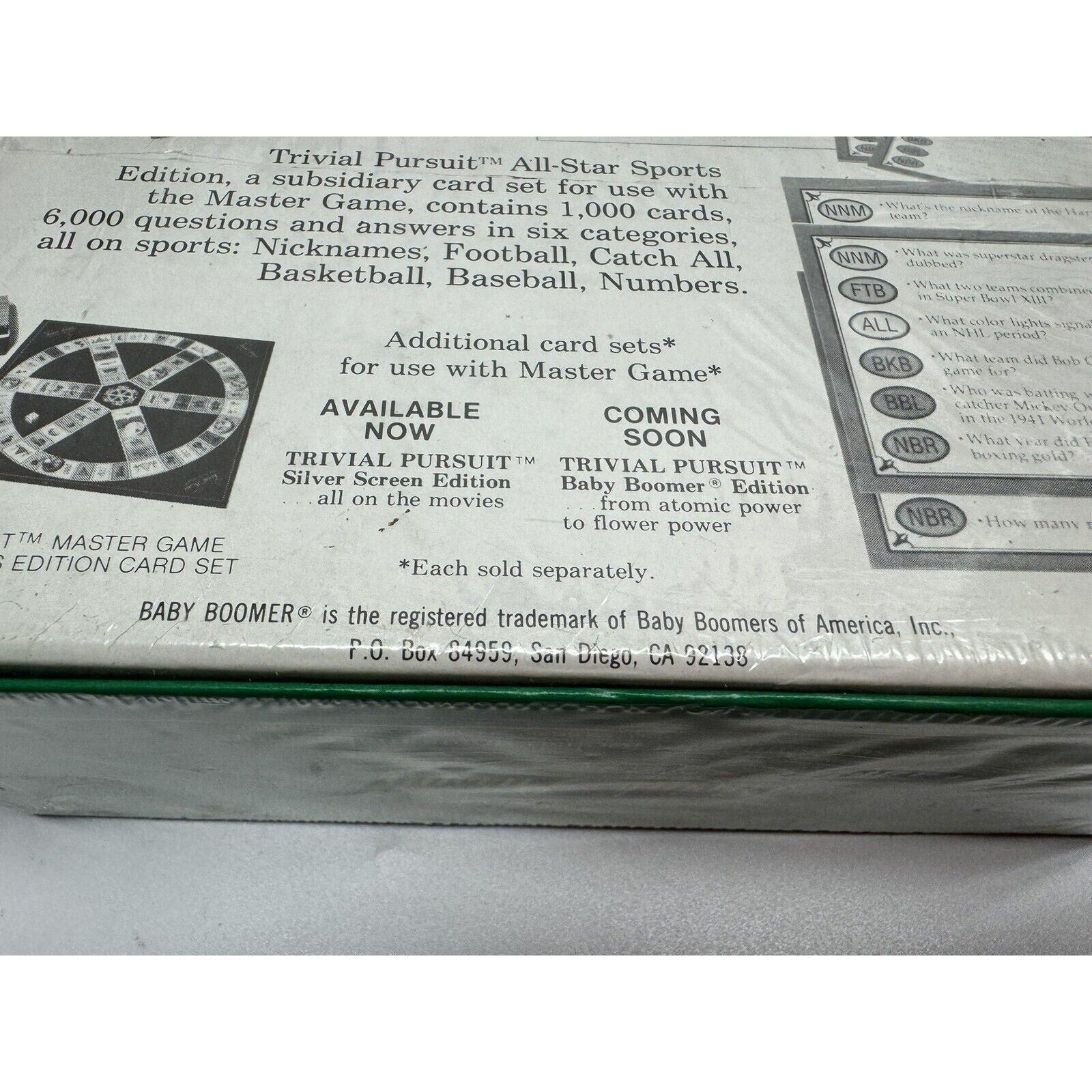 VINTAGE SEALED Trivial Pursuit All-Star Sports Edition Game & Baby Boomer Game