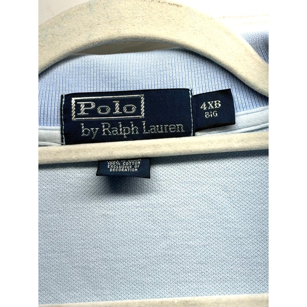 POLO Ralph Lauren Men's 4XB Big Classic Fit Short Sleeve Polo Shirt Light Blue