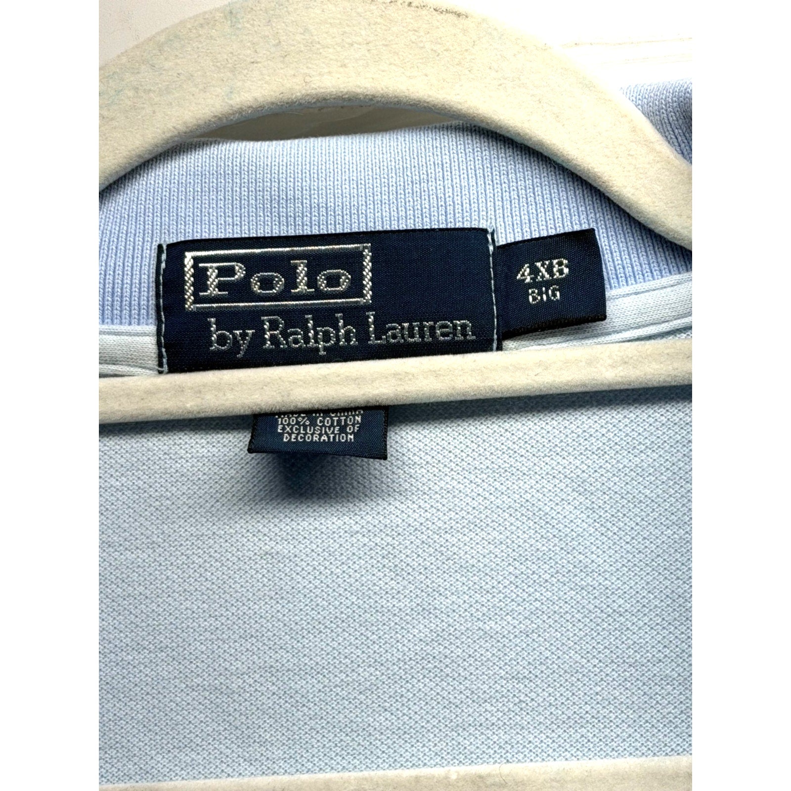 POLO Ralph Lauren Men's 4XB Big Classic Fit Short Sleeve Polo Shirt Light Blue
