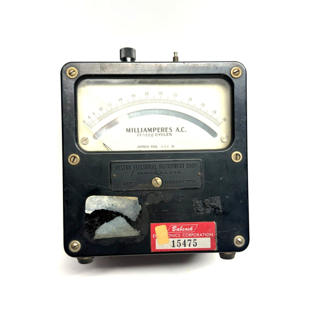 Vintage Weston Model 433 Milliammeter AC 25-1000 Cycles Analog Test Meter