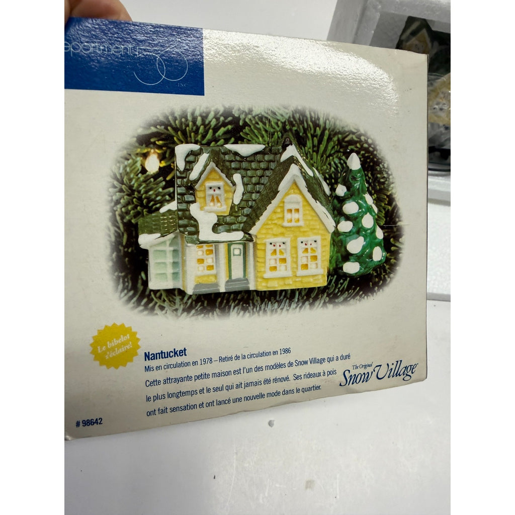 VTG Dept 56 Snow Village 98642 Nantucket Lighted Classic Christmas Ornament 1998