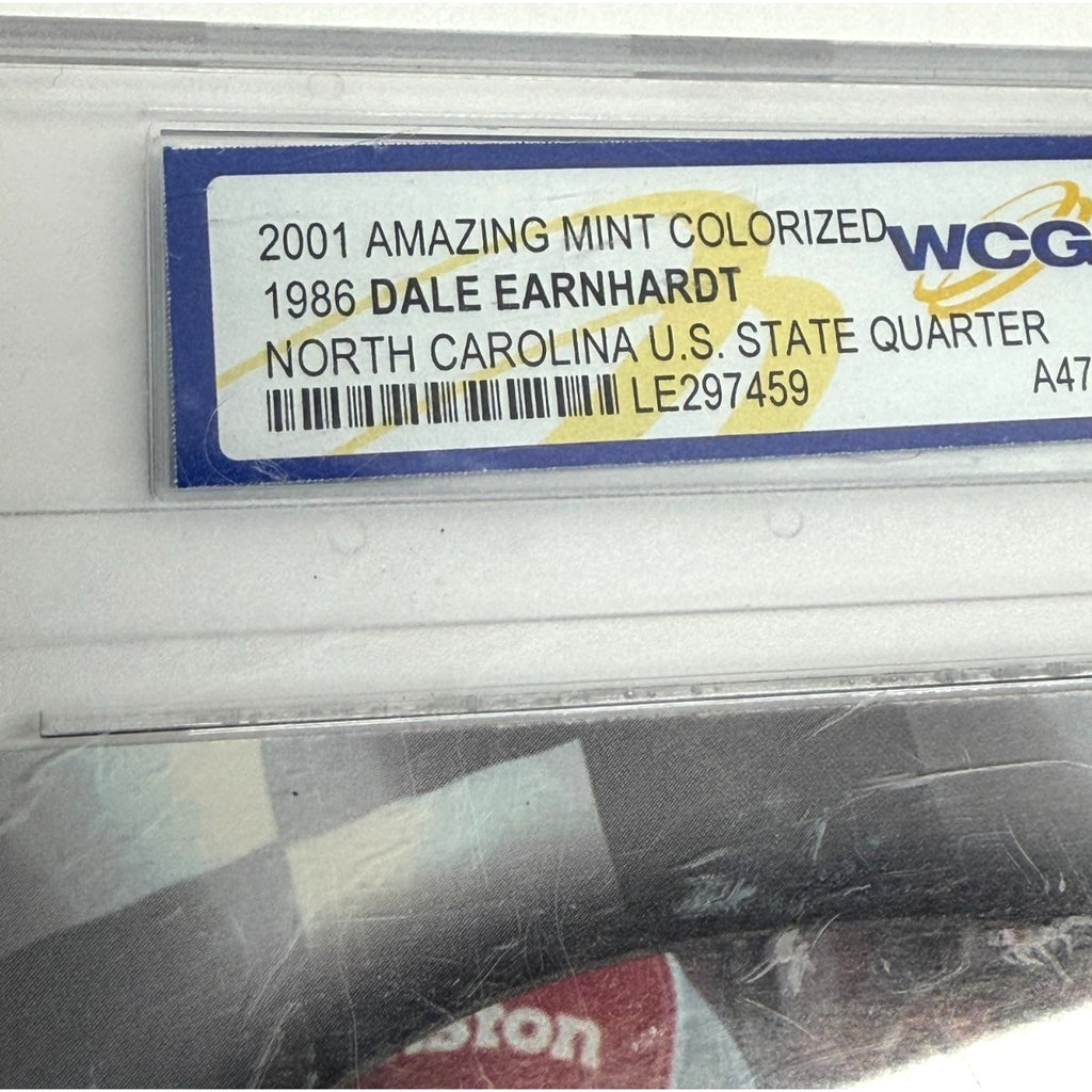 VTG 2001 Colorized RARE 1986 DALE EARNHARDT, NORTH CAROLINA, U.S.A.State Quarter