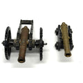 VTG 2 pc lot Vintage Penn Craft Cannon Cast Iron Brass Lot Toy Civil 3”, 4.5”