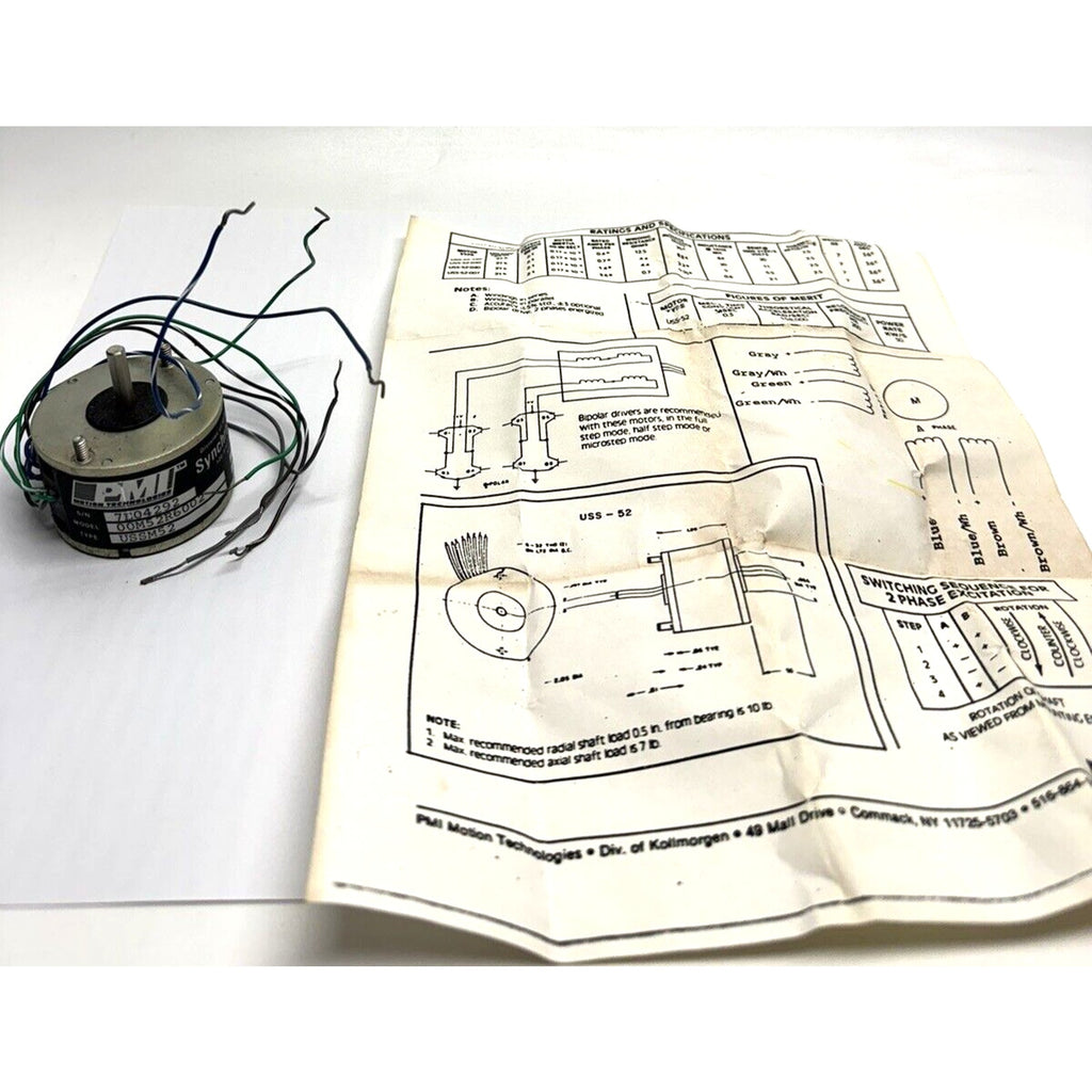 VINTAGE PMI Motion Technologies ServoDisc DC Motor 00M52R6002
