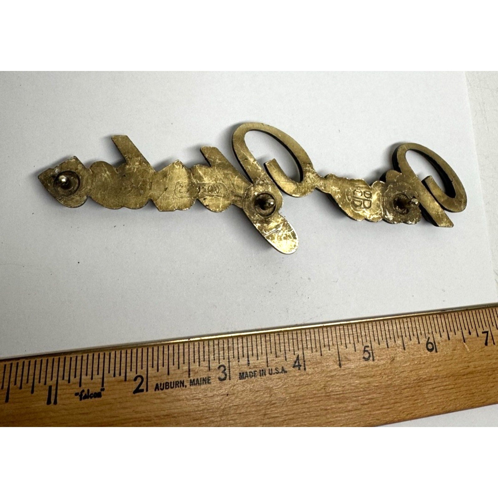 Vintage 1966 CHRYSLER NEW YORKER FRONT FENDER SCRIPT NAMEPLATE EMBLEM