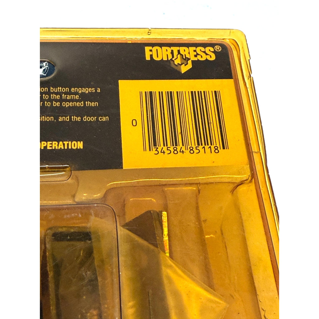 Vintage Fortress DL-105 3-Way Night Latch Rim Deadbolt Lock Brass NOS