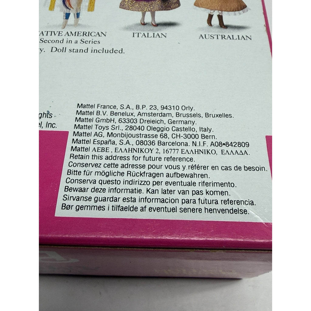 Vintage 1993 Native American Barbie Dolls Of The World 2nd Edition Mattel 11609