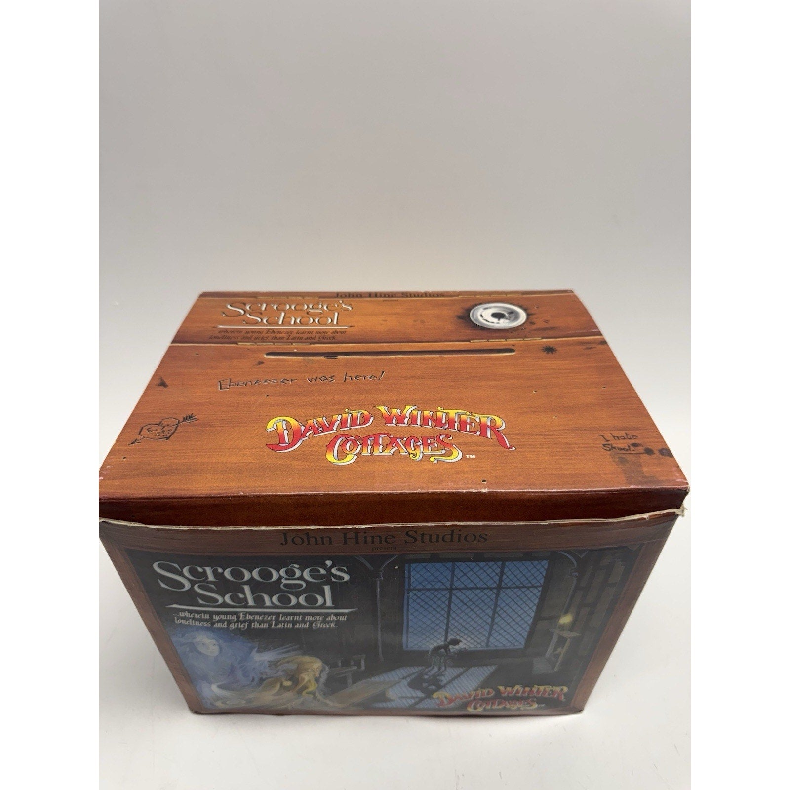VINTAGE 1992 David Winter Cottages Scrooge's School John Hine Studios Christmas