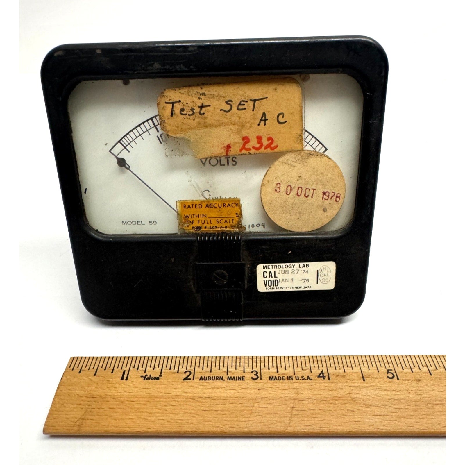 Vintage Simpson Model 59 Rectangular Analog AC Voltmeter.