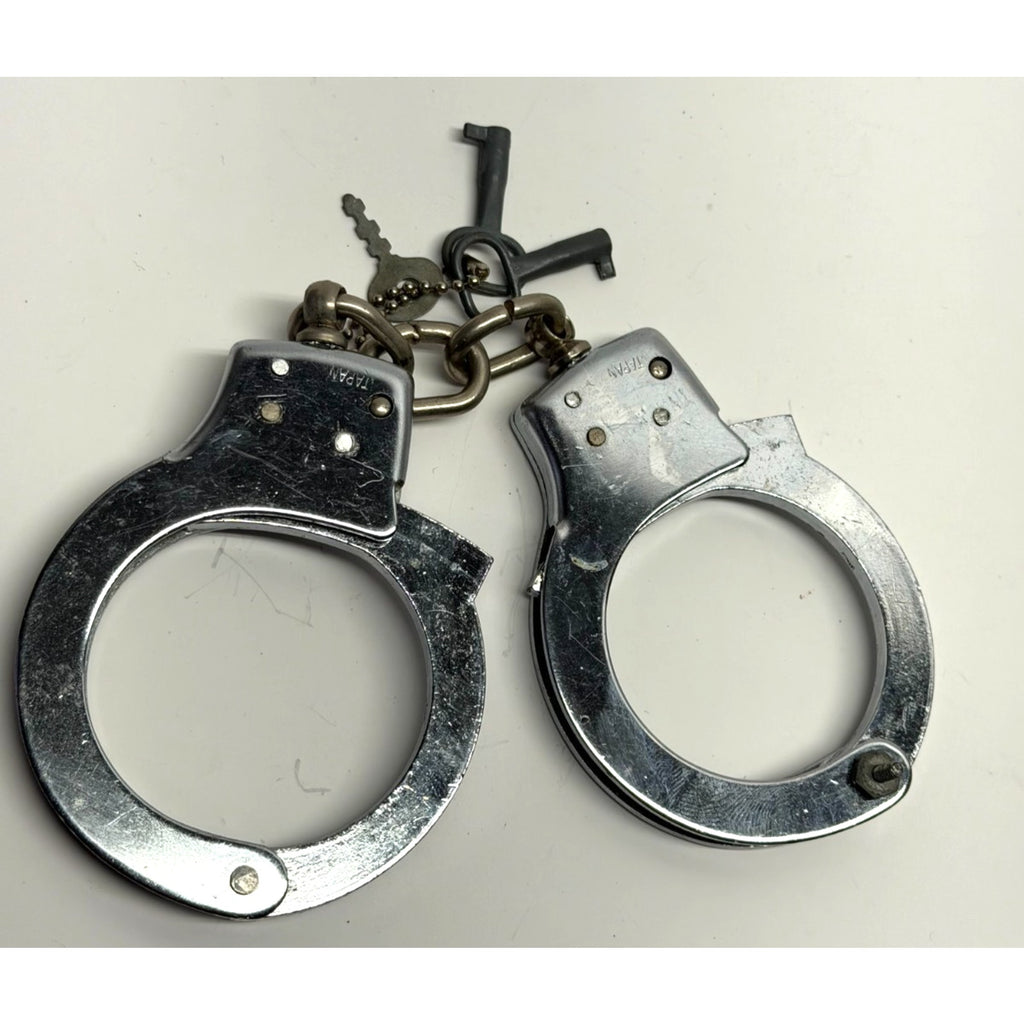 Vintage Japanese Handcuffs with Key – Showa Era Metal Collectible : Keys Work