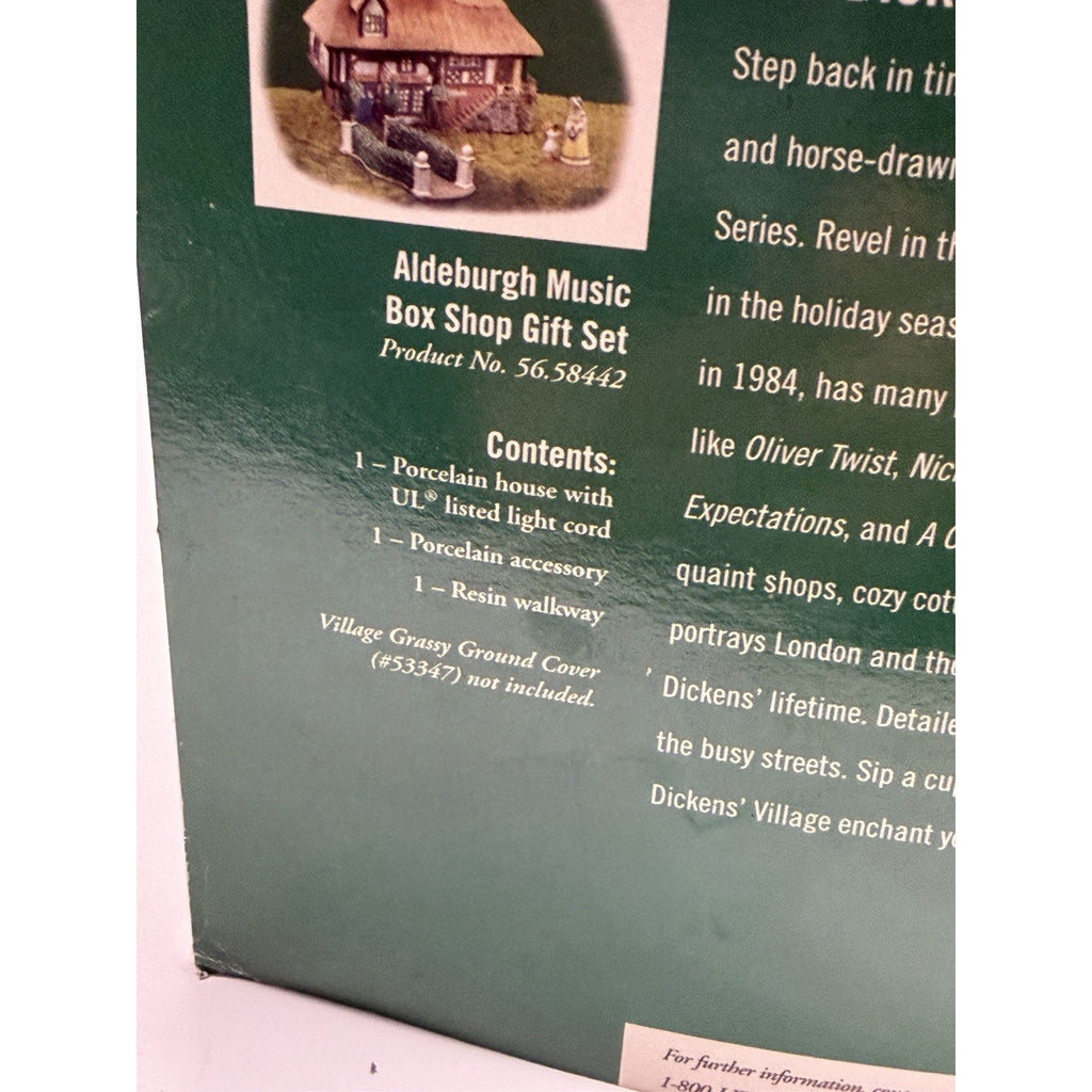 VINTAGE Dept 56 Dickens: Aldeburgh Music Box Shop Gift Set - Ltd Edition 58442