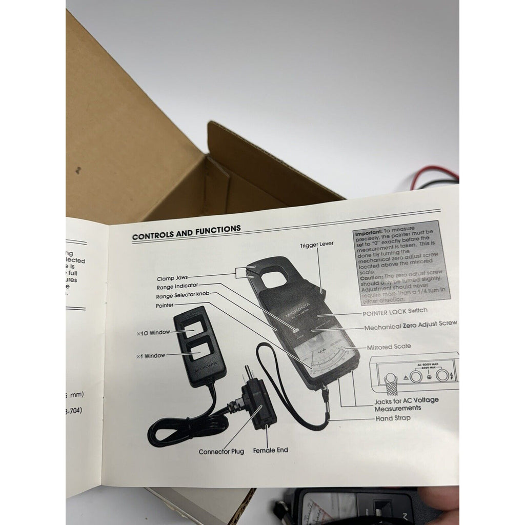 VINTAGE Micronta NOS AC V-A Clamp METER 22-161 W/ Inductive Pick Up Multiplier
