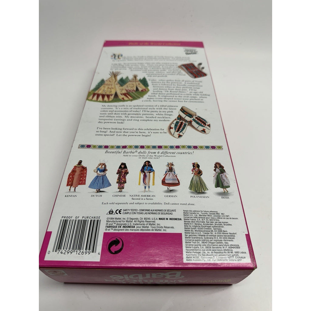 VINTAGE Mattel NATIVE AMERICAN BARBIE Doll 1994 Dolls of the World 3RD Edition