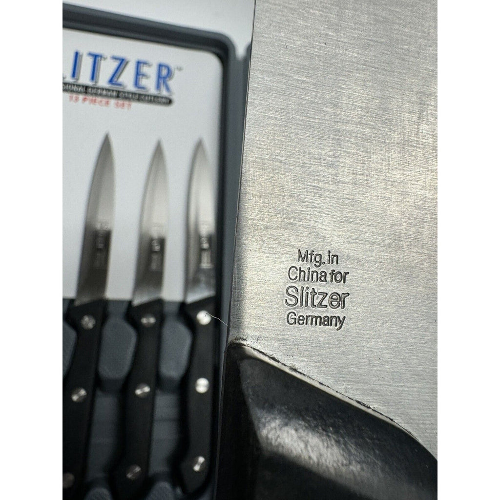 VINTAGE NOS SLITZER 13 Piece Professional German Cutlery Kitchen Knife Set
