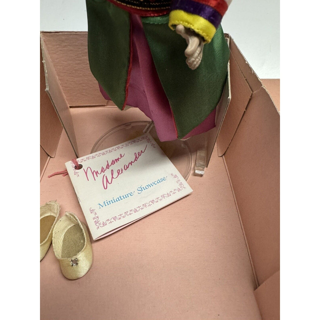 VINTAGE Madame Alexander “Korea” Green/Purple Outfit 8” Doll With Tag & Box #522
