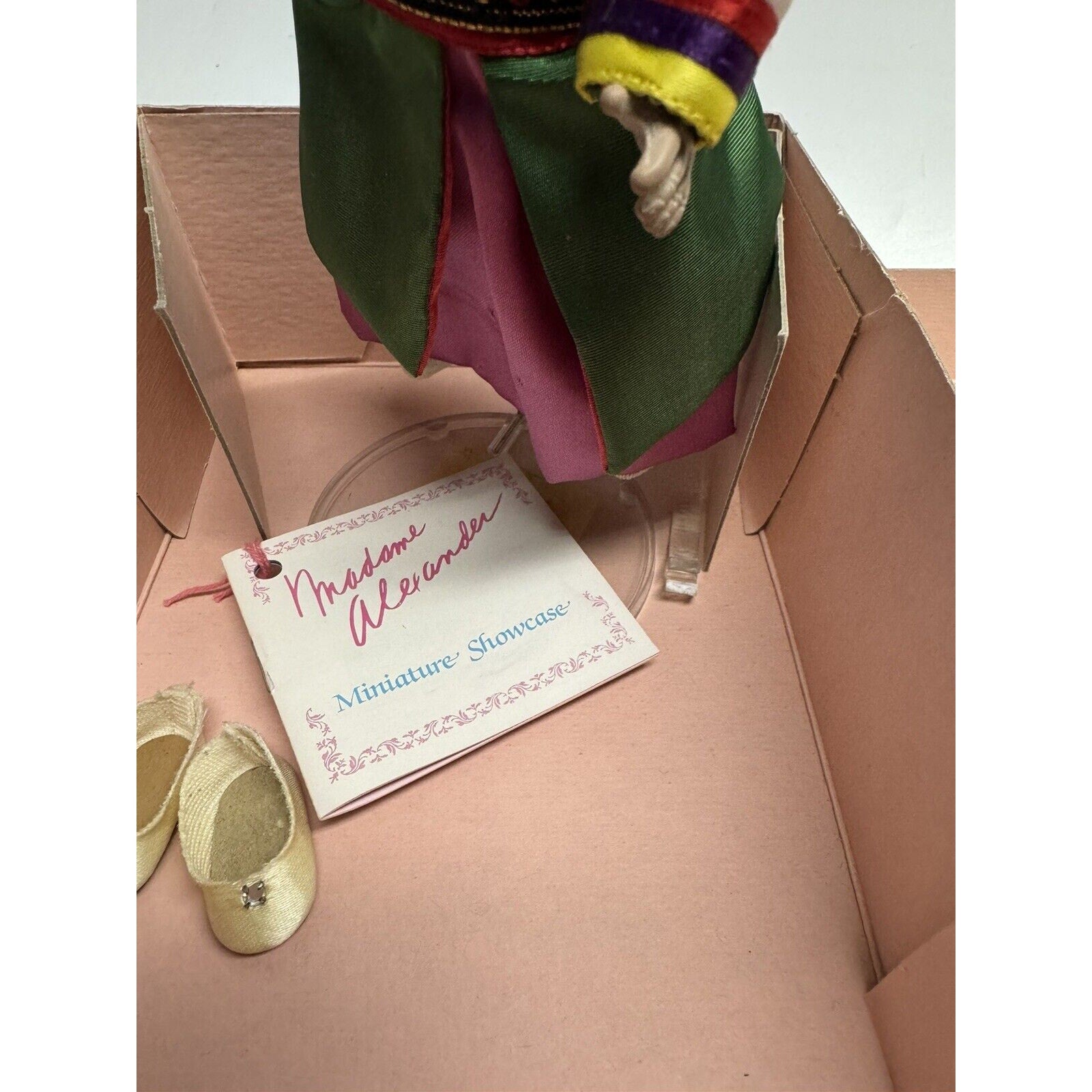 VINTAGE Madame Alexander “Korea” Green/Purple Outfit 8” Doll With Tag & Box #522