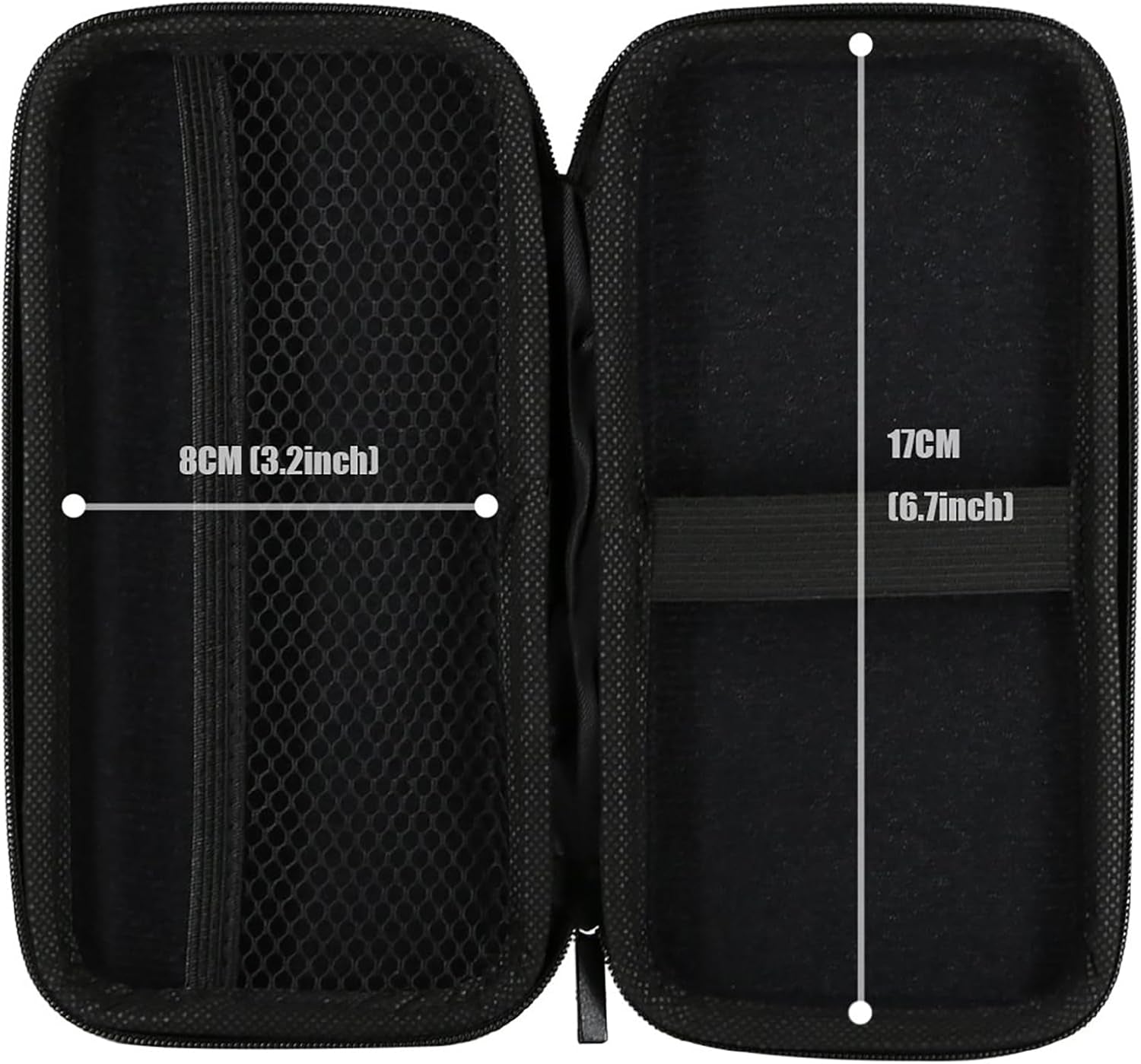 Travel Essentials Electronics Organizer Charger Case Portable Dual Zipper Shockproof Pouch Tech Purse Cord Cable Pouches Power Bank Storage Accessories Bag for Women Men,6.5X3.2X1 Black