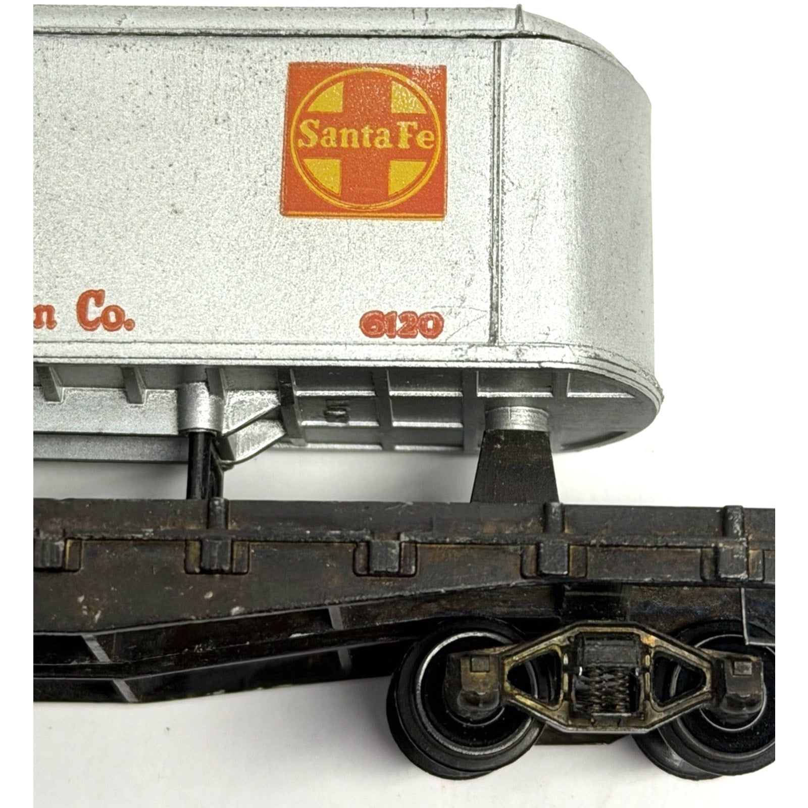 Vintage Ulrich Model HO (Diecast) Gauge Box Car w/Santa Fe Piggyback Trailer