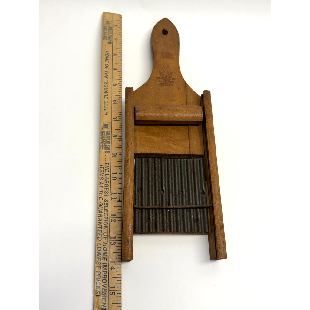 VINTAGE T&D Wooden Mandolin Vegetable Cheese Food Slicer Grater Shredder Board