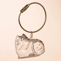 Personalized Transparent Cat Hair Keepsake Keychain – Pet Fur Memorial Pendant for Cat Lovers | Cute & Meaningful Souvenir Gift 🐾✨
