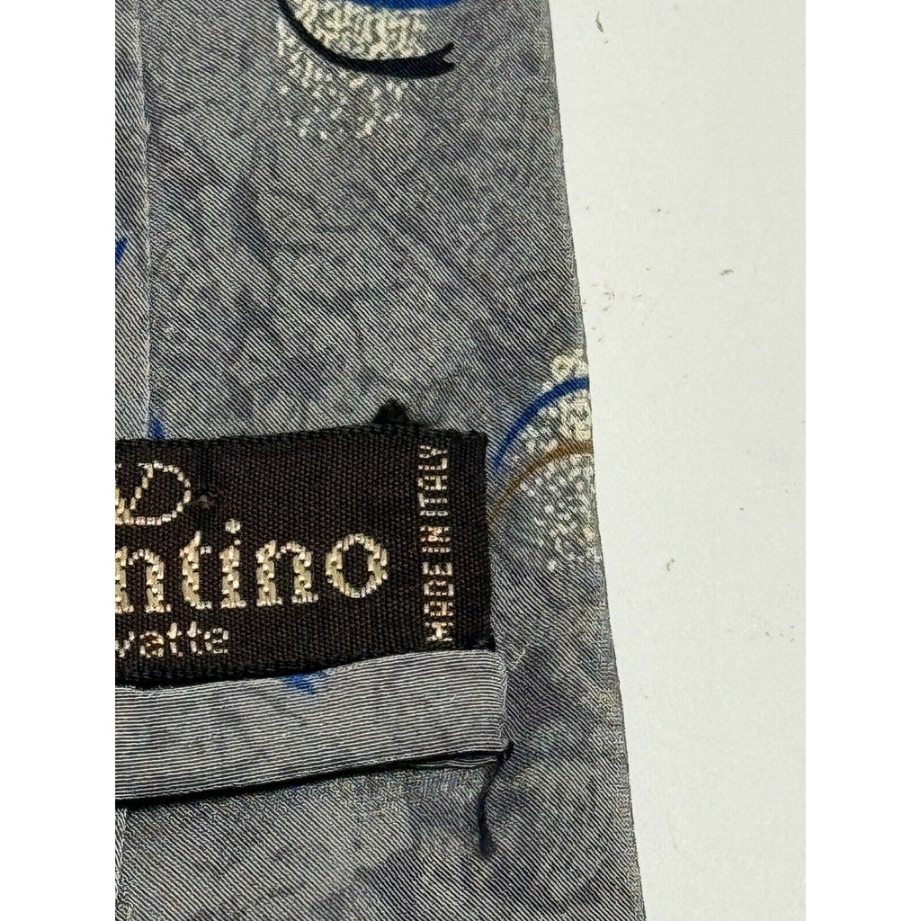 Vintage Valentino 100% Silk Tie # 4151 Gray Marble Made in Italy