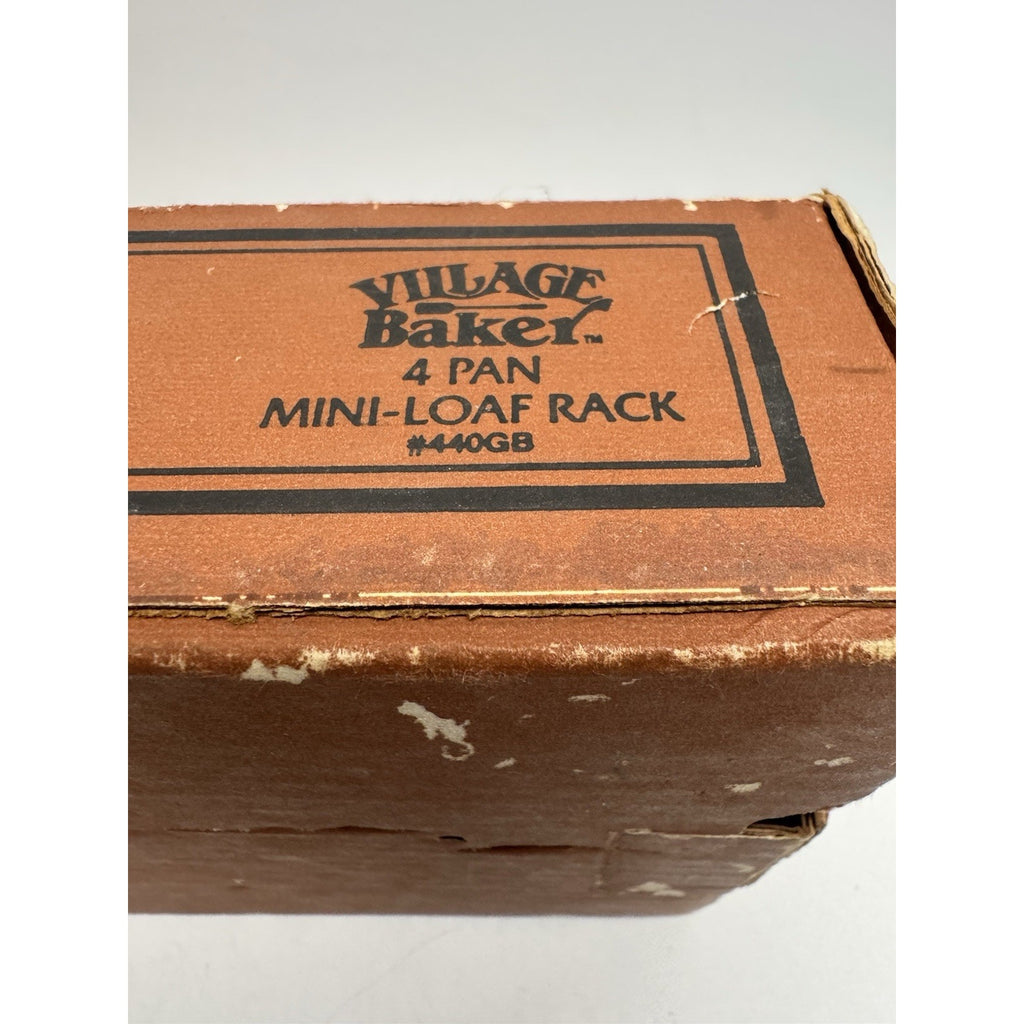 Vintage SEALED PACKAGE Village Baker Four Mini-Loaf Rack No. 440GB Made in USA