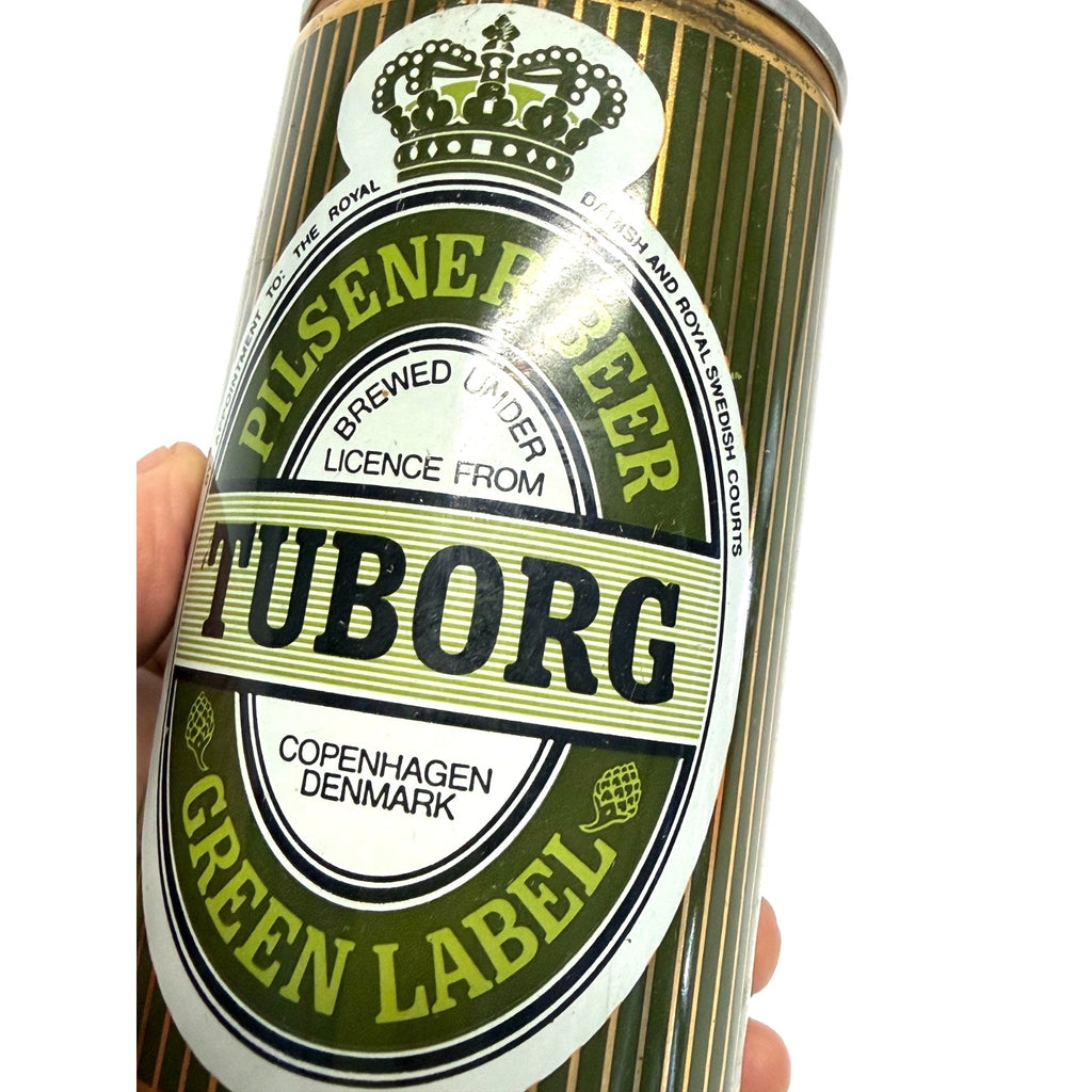 Vintage TUBORG Pilsener Beer Green Label Vintage Steel Beer Can Pull Tab , 12 OZ