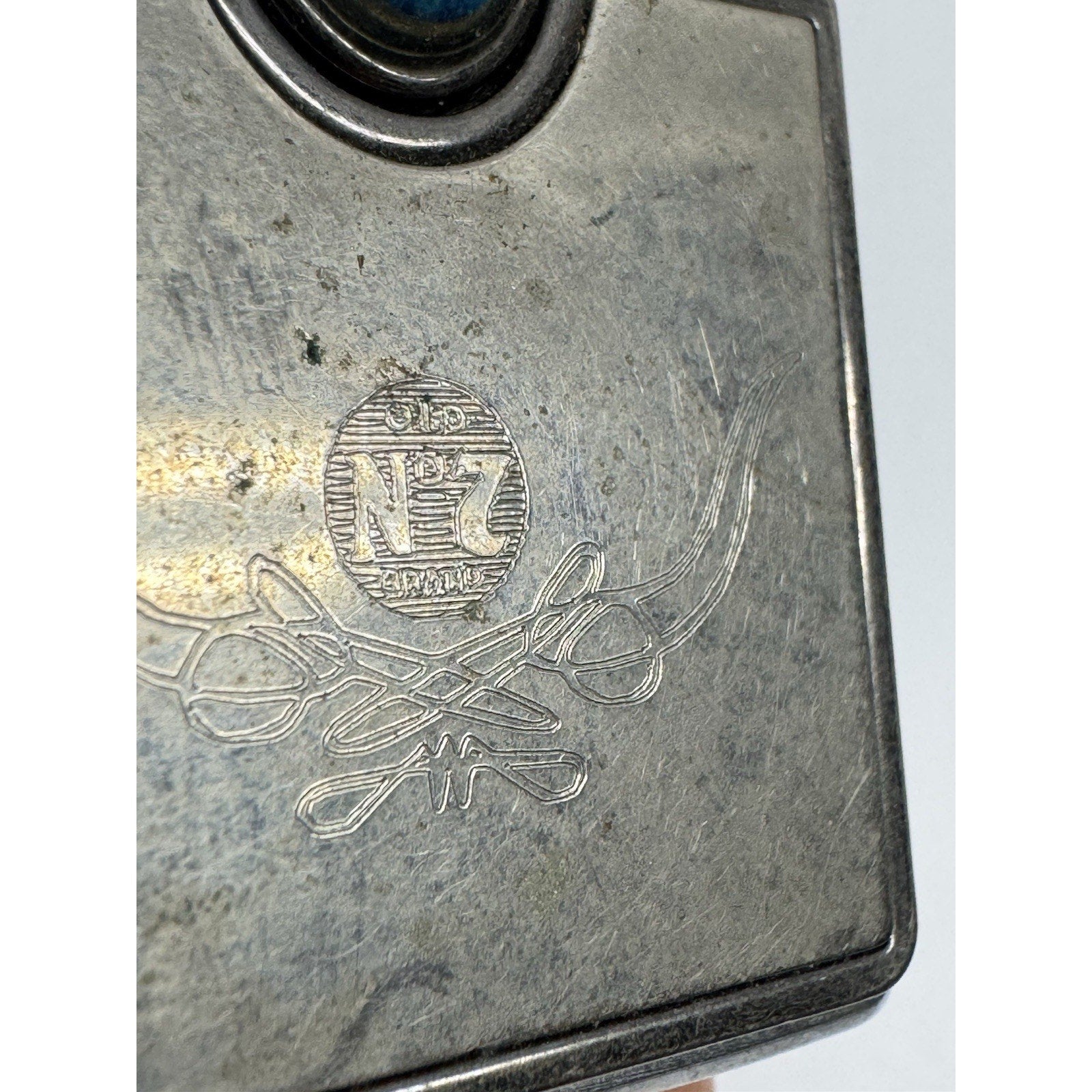VINTAGE 2004 Zippo Engraved Whisky Jack Daniels Old No. 5 - Turquoise Stone USA