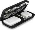 Travel Essentials Electronics Organizer Charger Case Portable Dual Zipper Shockproof Pouch Tech Purse Cord Cable Pouches Power Bank Storage Accessories Bag for Women Men,6.5X3.2X1 Black