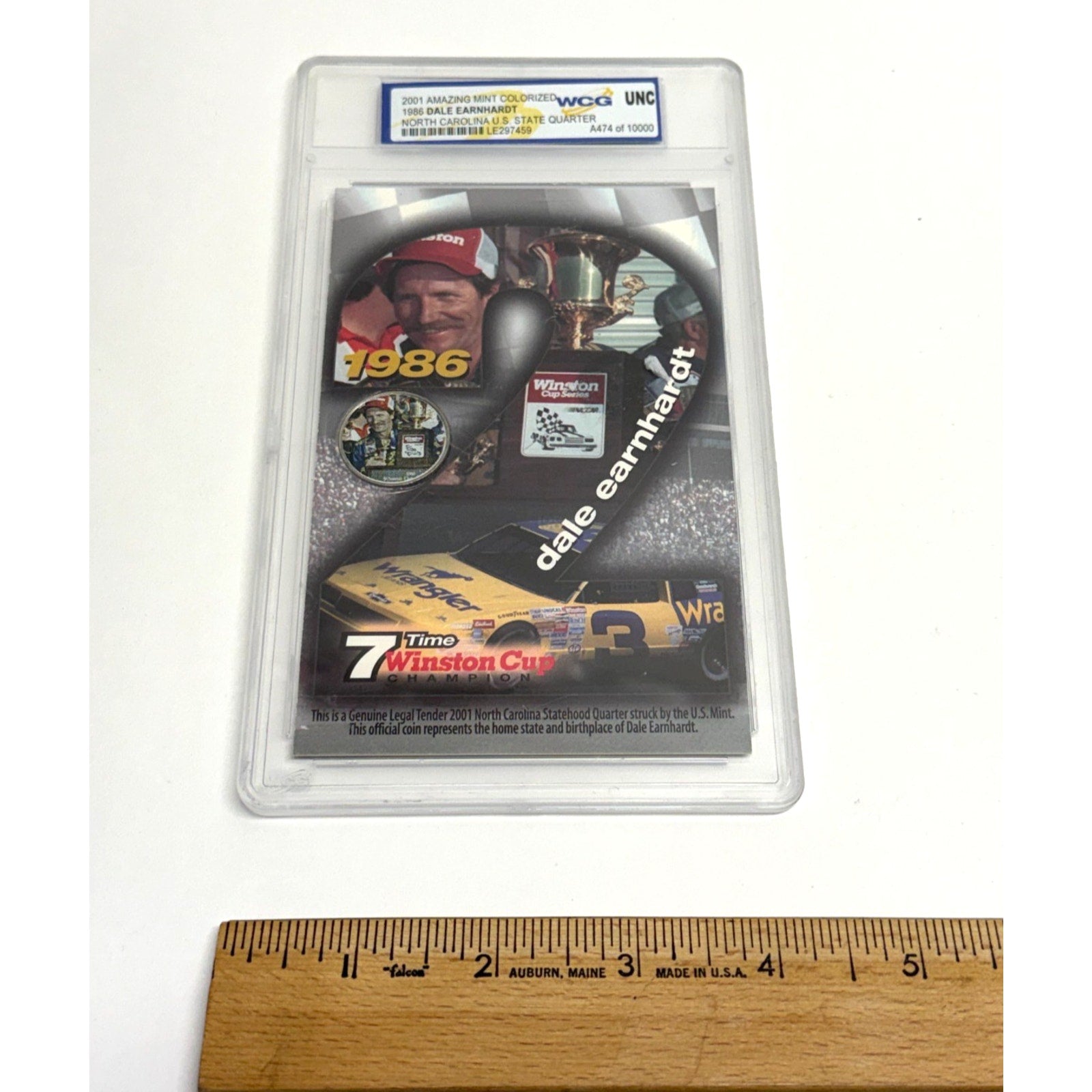 VTG 2001 Colorized RARE 1986 DALE EARNHARDT, NORTH CAROLINA, U.S.A.State Quarter