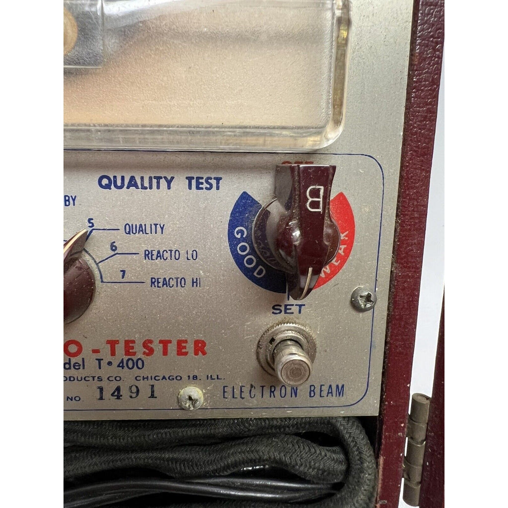 Vintage ANCHOR Reacto-Tester CRT Tubes, Model T-400 With Instructions & Adapters