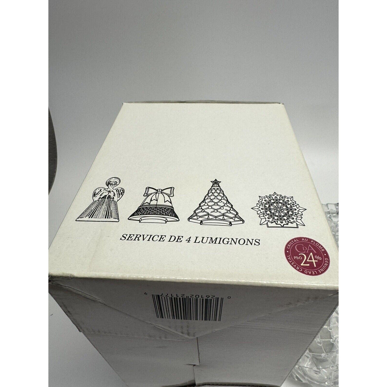 VINTAGE NEW Cristal DArques Christmas Luminaries Candle Holder Made in France