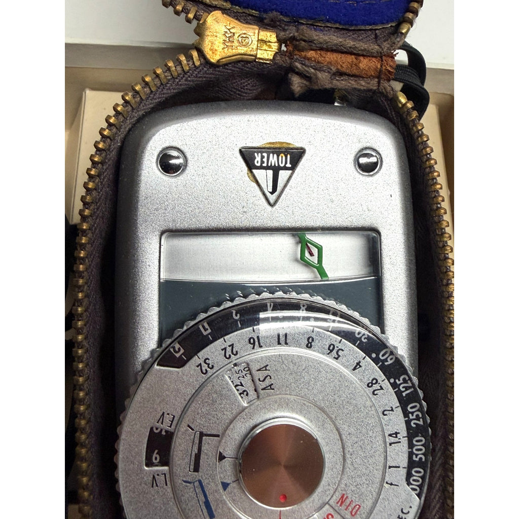 Vintage Tower Universal Exposure Meter 8879 w/ Case Box Manual Japan Kodaguide