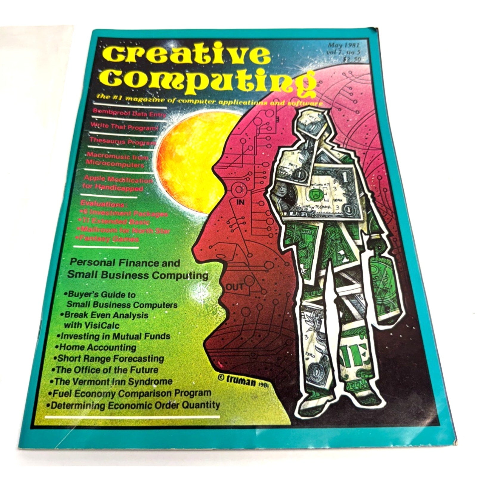 Vintage 1981 MAY CREATIVE COMPUTING MAGAZINE - FINANCE & BUSINESS FRONT COVER