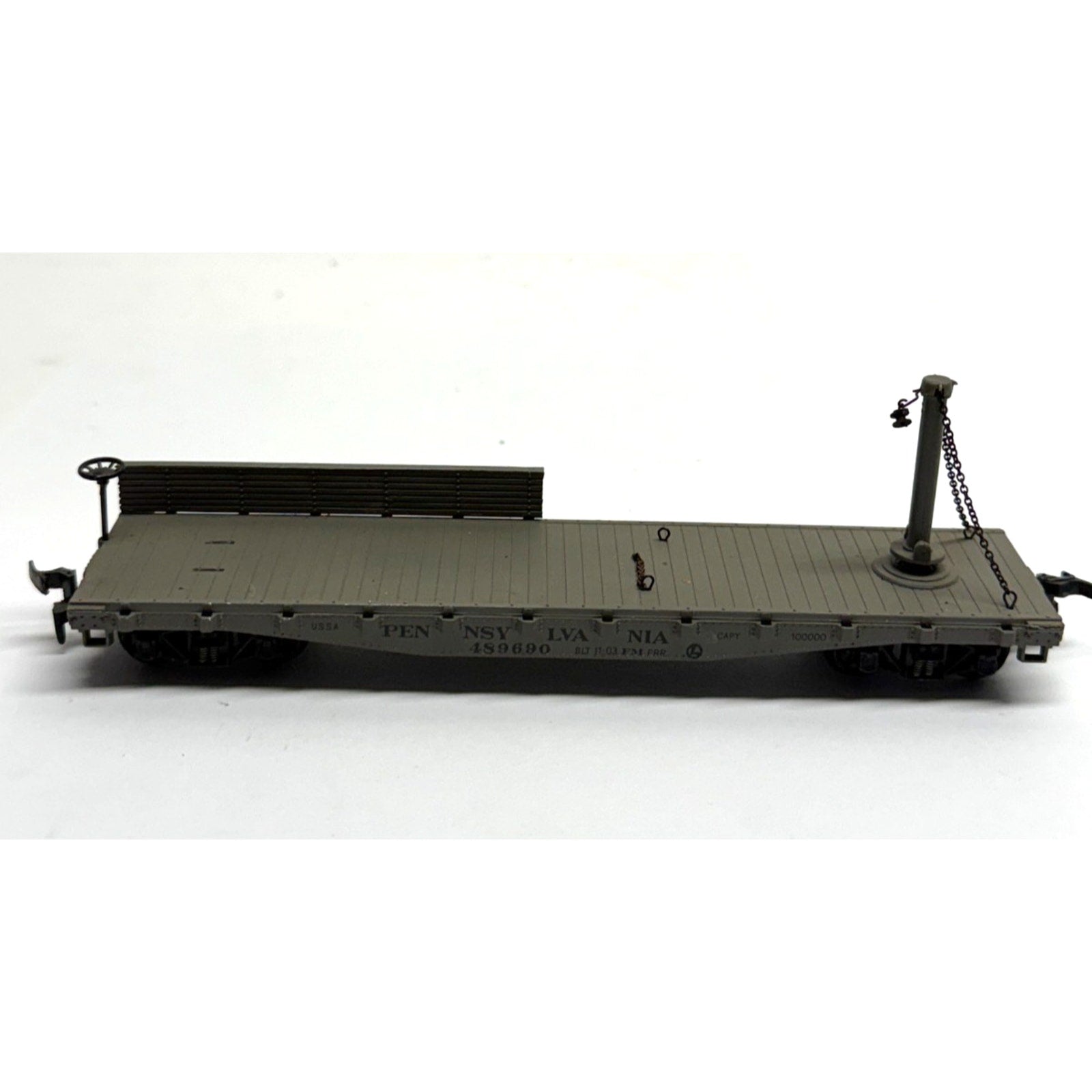 Vintage Rivarossi HO Scale Pennsylvania PRR Flat Car #489690