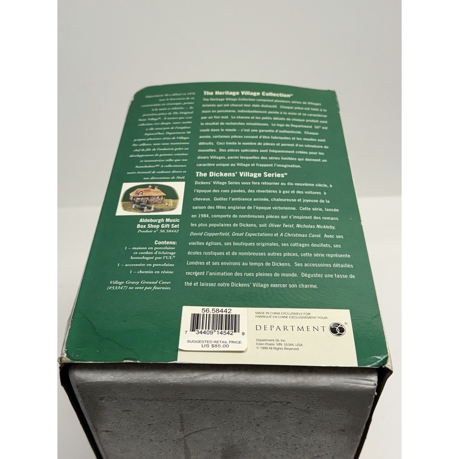 VINTAGE Dept 56 Dickens: Aldeburgh Music Box Shop Gift Set - Ltd Edition 58442