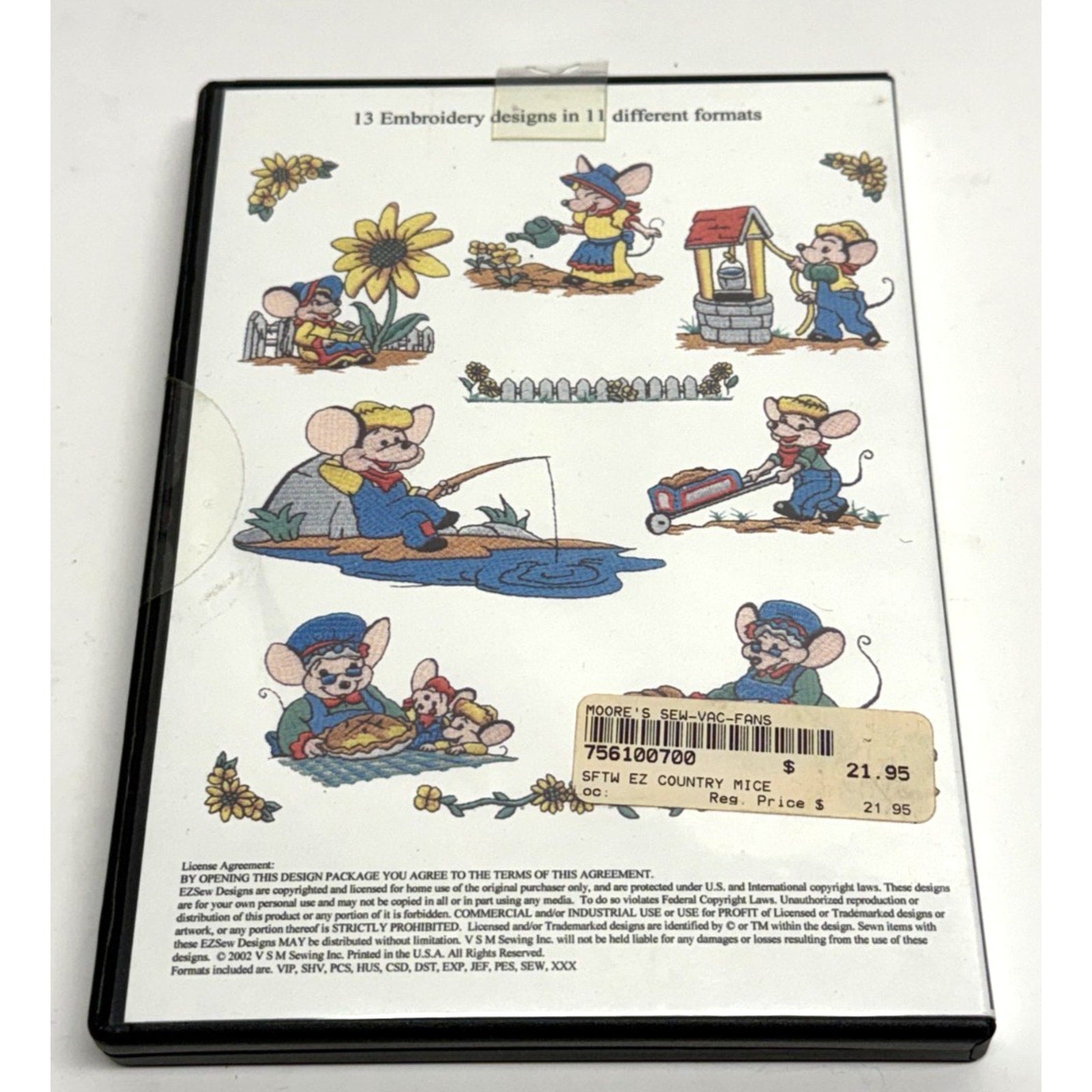 Vintage EZ SEW DESIGNS - COUNTRY MICE CD & SHV DISK