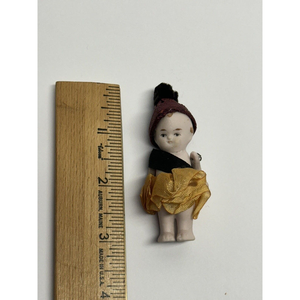 VINTAGE German Bisque Doll Boy Jointed Arms 3"
